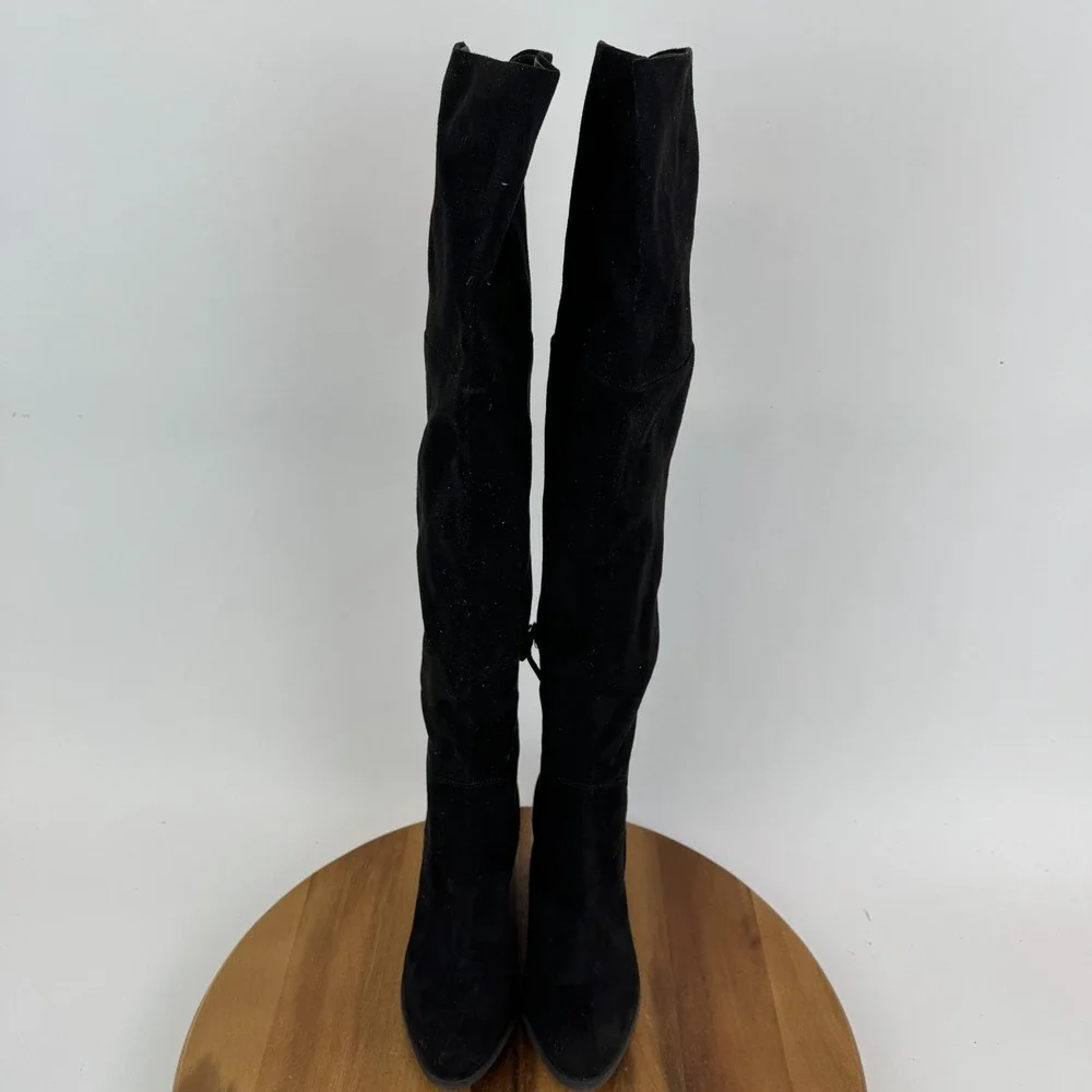 New Womens BP Luke Black Fabric Over The Knee‎ Riding Heeled Boots Size 6 M NWOB